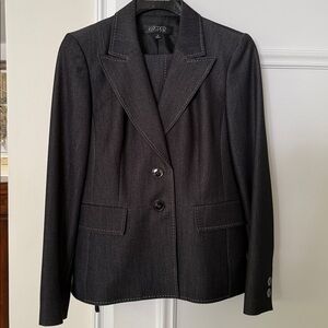 Kasper Charcoal Blazer with Light Stitching